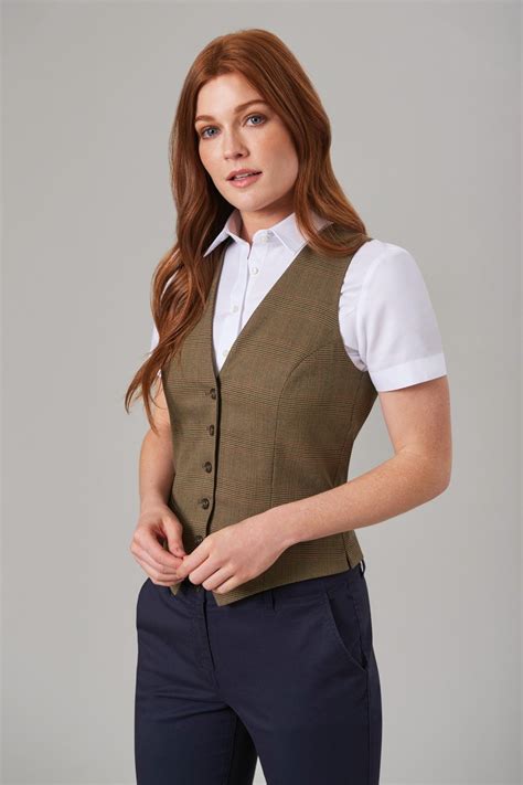 Brook Taverner Olivia Check Waistcoat Burlington Uniforms