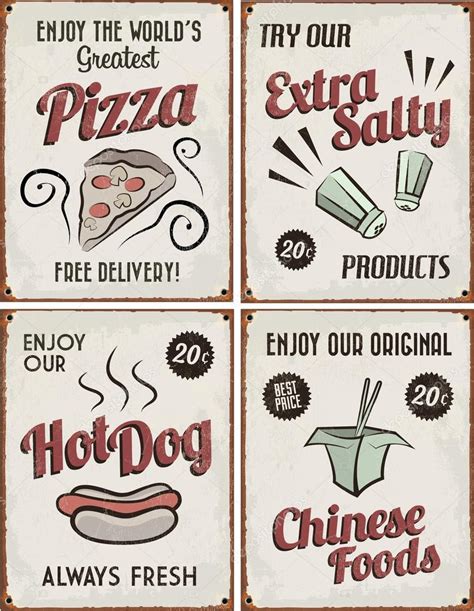 Set of Retro Vintage Tin Signs — Stock Vector © VintageVectorsStudio ...