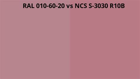 Ral 010 60 20 Vs Ncs S 3030 R10b Ral Colour Chart Uk