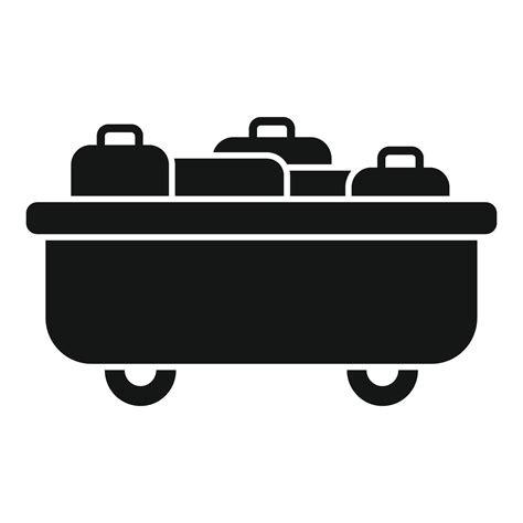 Cart Travel Bag Icon Simple Vector Lounge Seat Air Vector Art