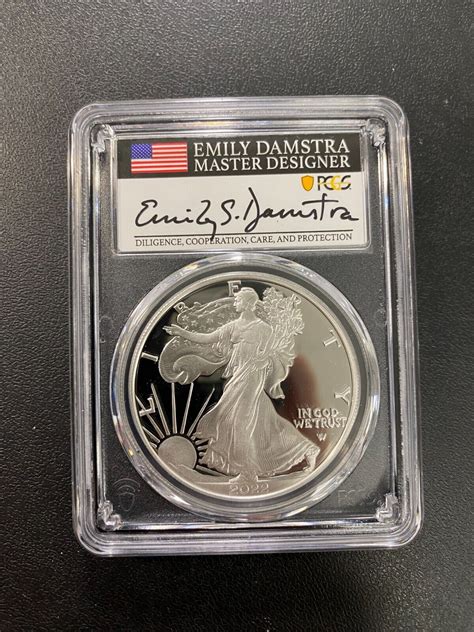 S Proof Silver Eagle Pcgs Pr Dcam Damstra Signed Ase