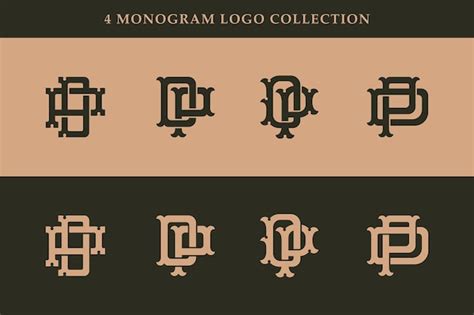 Premium Vector Monogram Collection Letter Dp Or Pd With Interlock