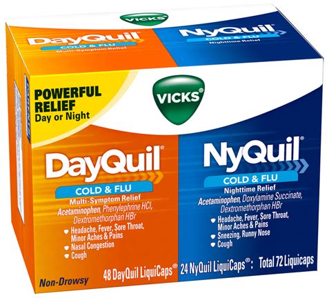 Vicks Dayquil Nyquil Cold And Flu Multi Symptom Nighttime Relief Liquicaps 48 Cap Medshopexpress