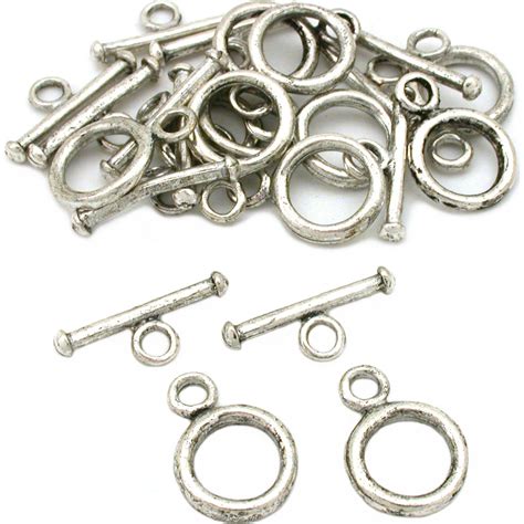 Toggle Clasps Antique Silver Plated 13mm Approx 12 Findingking