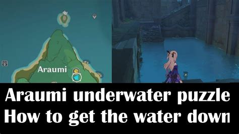 Araumi Underwater Puzzle How To Get The Water Down Genshin Impact YouTube