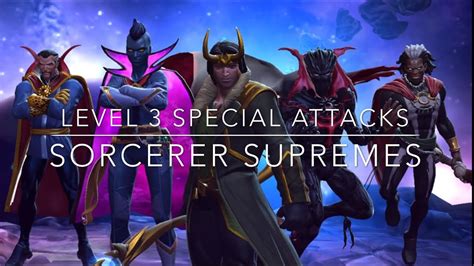 All Sorcerer Supreme Level 3 Special Attacks Mcoc Youtube