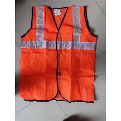 Orange Polyester Reflective Safety Jacket Gsm 120 Gsm Size Free