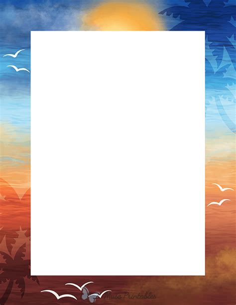 Printable Sunset Page Border