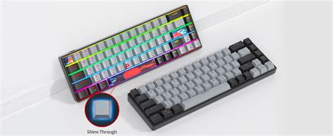 SOLIDEE Tragbare 65 Mechanische Gaming Tastatur 68 Tasten Kompakte RGB