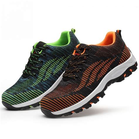 Anti-Slip Flyknit Upper Anti-Smashing Steel Toe Anti-Puncture Work ...