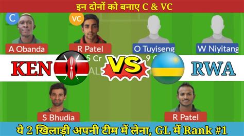 KEN Vs RWA Dream11 Prediction KEN Vs RWA Today Match Prediction KEN