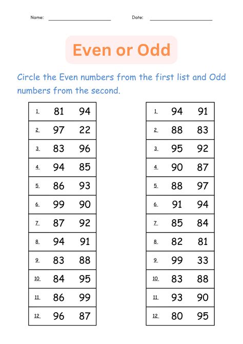 Printable Odd And Even Numbers Worksheet Odd And Even Digital For Grade 1 2 Made By Teachers