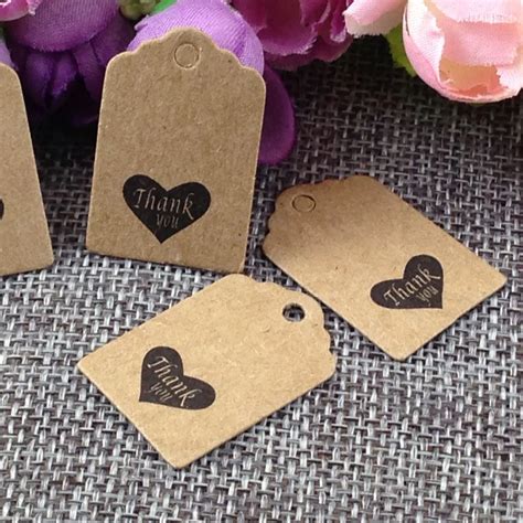 100PCS Lot Thank You Kraft Tag For Gift Box And Paper Cards DIY Gift