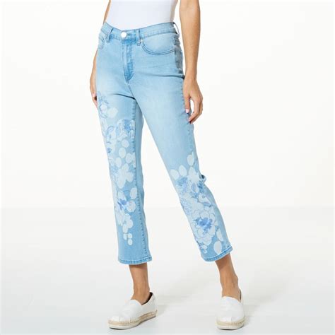 Dg2 By Diane Gilman New Classic Stretch Embroidered Crop Jean Hsn