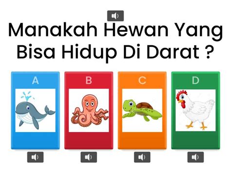 Kuis Mengenal Jenis Hewan Berdasarkan Tempat Hidupnya Quiz