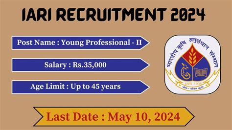 Icar Iari Recruitment 2024 New Notification Out For 01 Vacancy Check