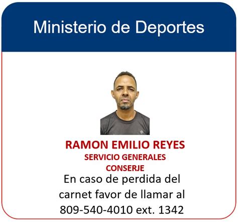 RAMON EMILIO REYES Ministerio de Deportes y Recreación MIDEREC