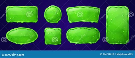 Set Of Sticky Slime Frames Isolated On Background Stock Vector