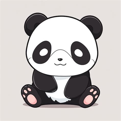 Premium Vector Cute Cartoon Panda Sitting On The Ground Vector