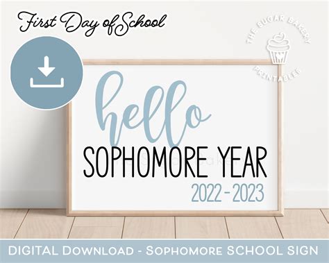 Hello Sophomore Year Sign 1st Day Of 10th Grade First Day Etsy