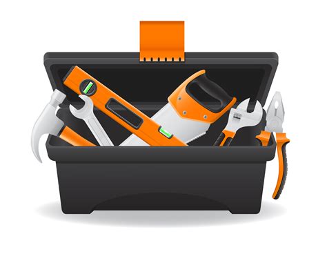 Open Plastic Tool Box Vector Illustration 488434 Vector Art At Vecteezy