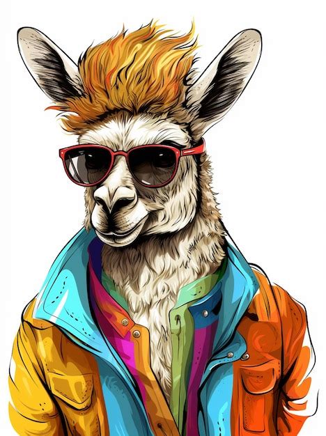 Premium Photo A Close Up Of A Llama Wearing Sunglasses And A Jacket