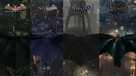 Minute Of Batman Gliding From Every Arkham Game Youtube