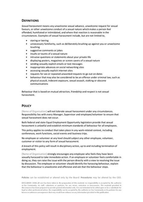 Sexual Harassment Policy Template In Word And Pdf Formats Page 2 Of 7