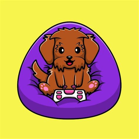 Niedlicher Maltipoo Hund Der Spiel Karikatur Vektor Symbol