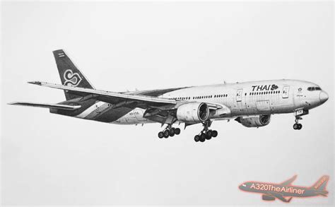 Thai Airways Boeing 777 200 4 Hour Drawing By A320theairliner On Deviantart