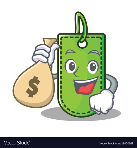 With money bag price tag character cartoon Vector Image