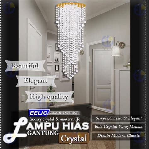 Jual Eelic Lhg Lampu Hias Gantung Manik Crystal Bentuk Spiral