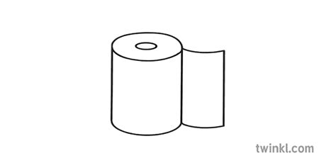 Sym Toilet Roll Bw Illustration Twinkl