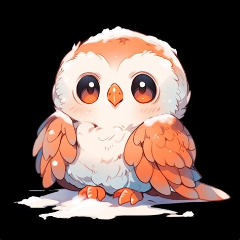 Cute Kawaii Happy Anime Owl in the Snow Sticker in 2024 | Cute drawings, Animal drawings, Anime