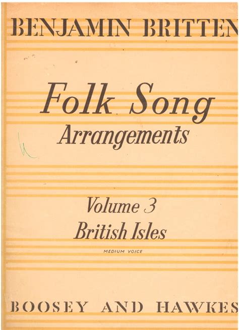 Benjamin Britten Folk Song Arrangements Volume 3 British Etsy