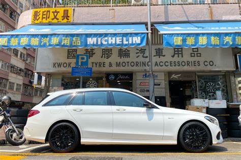 Mercedes Benz S205 C43 Estate AMG 19 Vossen HF 7 Gloss Black Wheels