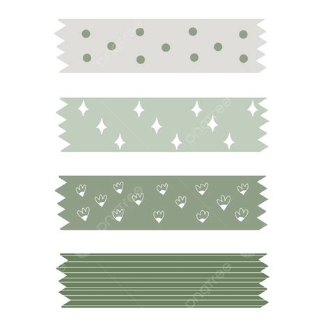 Printable Washi Tape Png Transparent Printable Washi Tapes Set Green