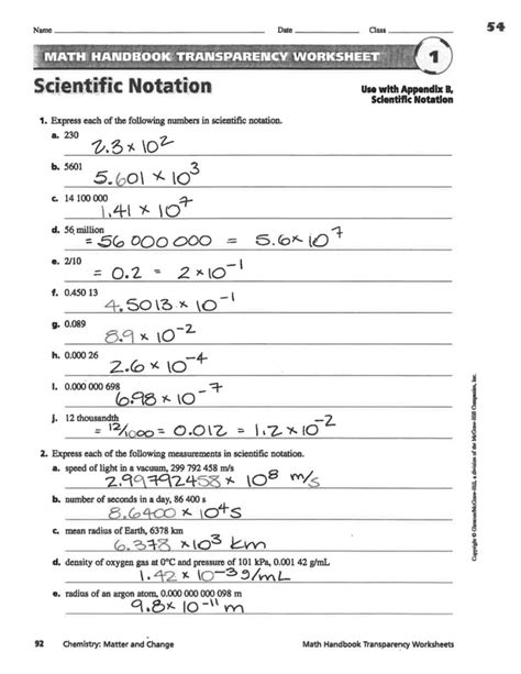 Scientific Notation Ms Mclarty S Classes