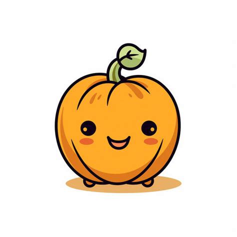 High-Res Cute Pumpkin Clipart in Minimalist Art Style Art: 4K & Vector – IMAGELLA