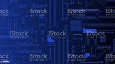 Blue Electronic Circuit Board Texture Stock Illustration Download Image Now Backgrounds