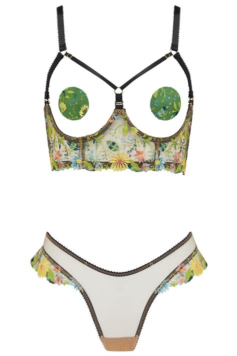 Daisy Longline Cupless Bra Luxury Lingerie With Floral Embroidery Designer Underwear Ts