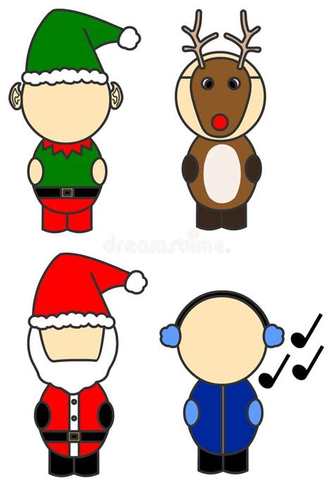 Happy Kids Christmas Sing Musical Stock Vector Illustration Of