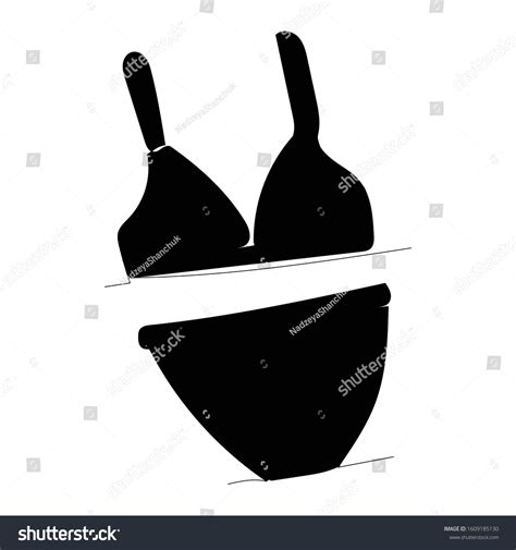 Vector Isolated Lingerie Silhouette Underpants Bra Stock Vector