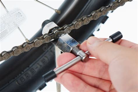 Closeup of Bicycle Chain Tool Stock Image - Image of connection ...