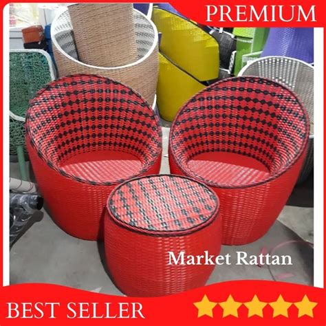 Jual Kursi Teras Santai Rotan Sintetis Gentong Putri Untuk Teras 1 Set