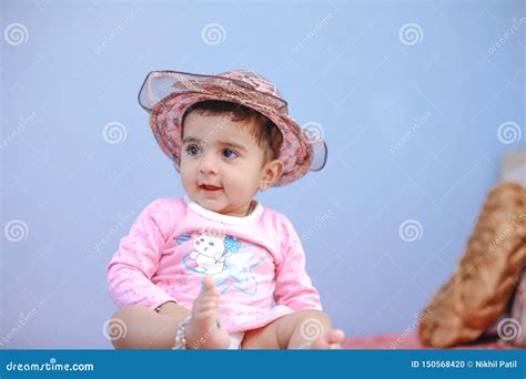 Cute Indian baby girl stock photo. Image of closeup - 150568420