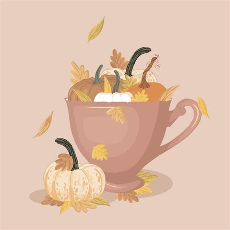 Premium Vector Autumn Theme Illustrations Cozy Vector Art