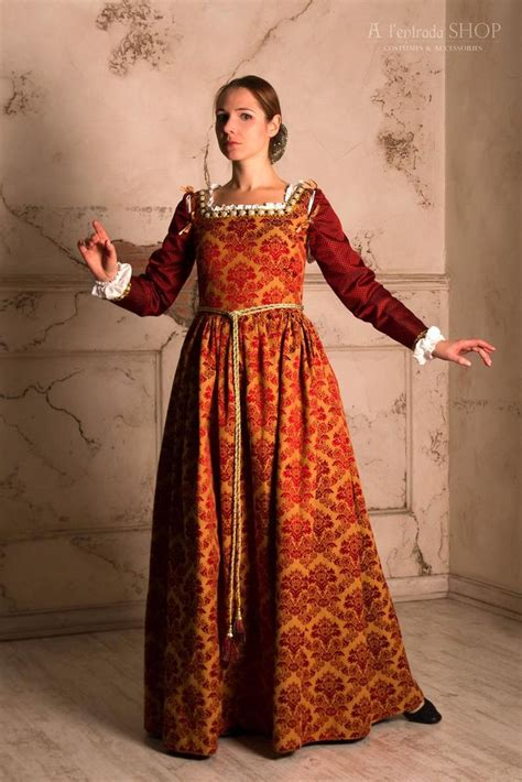 Renaissance Dress Red Color Italian Renaissance Gown Robe Etsy