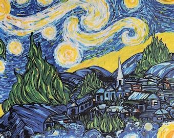 Starry Night Fabric Van Gogh The Starry Night 1889 20x24 By