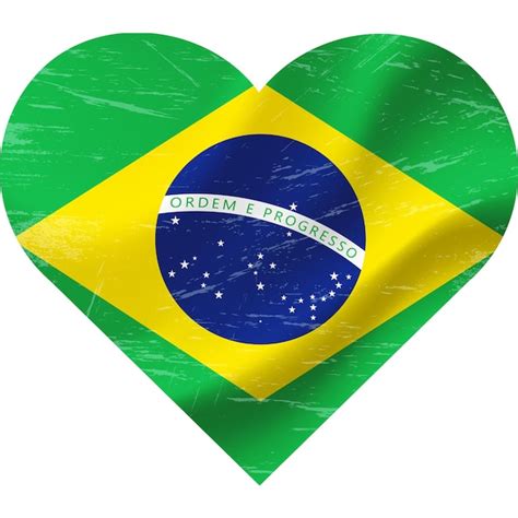 Premium Vector Brazil Flag In Heart Shape Grunge Vintage Brazilian